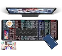 Vingtank Tappetino per tastiera antiscivolo di grandi dimensioni, con tasti di scelta rapida e tasti rapidi, tappetino per tastiera super grande, con tasti di scelta rapida e tasti di scelta rapida