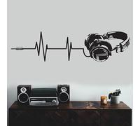 Vinile Adesivo Da Parete Musica Arte Dj Decalcomania Resistente Alle Intemperie Silhouette Decor Adesivi Murali Per Adolescenti Camera 108x28cm