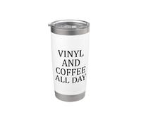 Vinile E Caffè Tutto Il Giorno Amante D Bicchiere termico in acciaio inox doppia parete