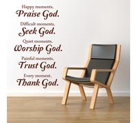 Vinile Muro Arte Bibbia Citazione Elogio Dio Casa Moderna Adesivo Decorazione