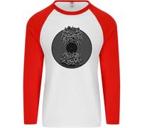 Vinile Musica Suono Waves Giradischi Ponti Dj Uomo L/S Baseball T-Shirt