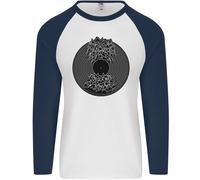Vinile Musica Suono Waves Giradischi Ponti Dj Uomo L/S Baseball T-Shirt