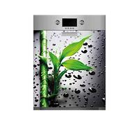 Vinile per lavastoviglie Ramo Bambù Gocce Acqua | Diverse Misure 70 x 80 cm | Adesivo resistente e di facile applicazione | Adesivo decorativo dal design professionale