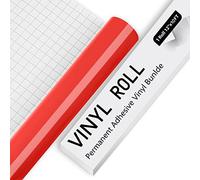 Vinile permanente per Cricut - Fogli adesivi in vinile rosso lucido da 30,5 x 305 cm, vinile per cricut, silhouette e cammeo, vinile per tazze, tazze