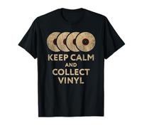 Vinile Record Collector Keep Calm DJ Retro Music Lover Maglietta