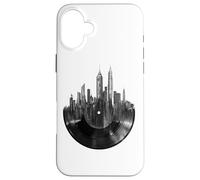 Vinile Record New York City Skyline Music Lover Custodia per iPhone 16 Plus