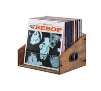 Vinile Record Storage Holder Trapezoidale LP Record Crate Album Mensola Desktop Organizer Porta Dischi Box per Libri File Foto, Rustico Marrone