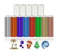 Vinile Smart Metallic Opaco 8 Colori Vinile Smart Permanente per Cricut Joy Xtra con 5 Fogli di Trasferimento 24x30.5cm Vinili Adesivi Permanenti Opaco Metallico Cromo per DIY Tazze, Auto, Decorazione