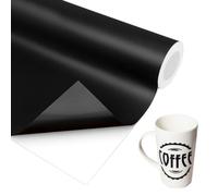 Vinile Termoadesivo Per Tessuti, 30 Cm X 150 Cm Rotolo Di Vinile Adesivo, Termovinile Per Tessuti, Vinile Permanente Nero, Rotolo Vinile Con Retro Adesivo, Vinyl Pellicola Adesiva Nero Lucido