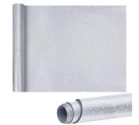 Vinile Termoadesivo per Tessuti, 30x100cm Rotolo di Vinile per Trasferimento Termico per T-Shirt, Abbigliamento, Cappelli, Decorativo Fai Da Te, Facile da Tagliare (Argento)