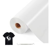 Vinile Termoadesivo per Tessuti Bianco, 30.5 CM X 10 M Rotoli Di Vinile Trasferi