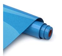 Vinile Termoadesivo per Tessuti Blu gioiello glitter, Termovinile per Tessuti 30,5 x 152cm HTV Rotolo per il Design del Vinile di Calore per T-Shirt, Cappelli, borse,Facile da tagliare ed estirpare