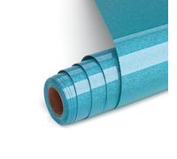 Vinile Termoadesivo per Tessuti, Blu Glitter HTV Termovinile per Tessuti 30,5 x 182 cm Blu Vinile Termoadesivo Pellicola per Plotter con Glitter Heat Transfer Vinyl per Cricut Fai da Te Magliette