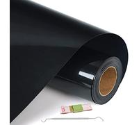 Vinile Termoadesivo per Tessuti,Heat Transfer Vinile,Vinile Termovinile Adesivo Permanente Trasferimento Vinile,HTV Vinile per DIY Decorazioni,Indumenti e Altri Tessuti (30.5×600cm, Nero)