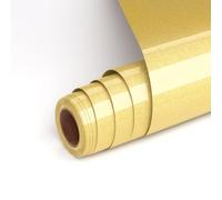 Vinile Termoadesivo per Tessuti, Oro Chiaro Glitter HTV Termovinile per Tessuti 30,5 x 182 cm Vinile Termoadesivo Pellicola per Plotter con Glitter Heat Transfer Vinyl per Cricut Fai da Te Magliette