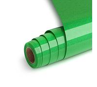 Vinile Termoadesivo per Tessuti, Verde Glitter HTV Termovinile per Tessuti 30,5 x 182 cm Verde Vinile Termoadesivo Pellicola per Plotter con Glitter Heat Transfer Vinyl per Cricut Fai da Te Magliette