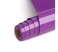 Vinile Termoadesivo per Tessuti, Viola Glitter HTV Termovinile per Tessuti 30,5 x 182 cm Viola Vinile Termoadesivo Pellicola per Plotter con Glitter Heat Transfer Vinyl per Cricut Fai da Te Magliette