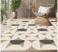 VINILIKO Design | Tappeto in vinile geometrico - Comporta 140 x 200 cm - interno ed esterno, antiscivolo, impermeabile, lavabile, design vintage, varie misure - Tappeto in vinile soggiorno, terrazza