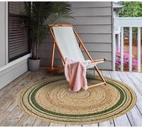 VINILIKO Design | Tappeto in vinile rotondo stampato - Cartagine verde [Diam] 100 cm - interno ed esterno, antiscivolo, impermeabile, lavabile, varie misure - Tappeto in vinile soggiorno, terrazza