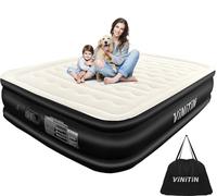 Vinitin Materasso gonfiabile Queen con pompa integrata, materasso gonfiabile rialzato da 18 pollici con autogonfiore/sgonfiaggio, letto ad aria morbida per ospiti, casa, campeggio, 80 x 60 x 18