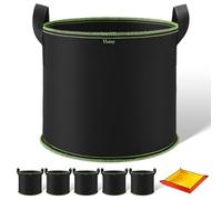 Vinitoy Sacchetti per piante riutilizzabili, con manici in nylon, resistenti, in tessuto non tessuto ispessito, con tappetino da giardinaggio, per verdure, patate, pomodori e frutta, 27 l, confezione
