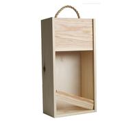 Vinkassen Cassetta in legno con 2 bottiglie di vino e maniglia per il trasporto