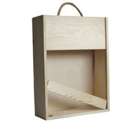 Vinkassen Cassetta in legno con 3 bottiglie di vino e maniglia per il trasporto