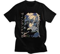 Vinland Saga Cotton T-Shirt Casual Jaxcvwum Thorfinn Karlsefni Manga Anime Tee Black Mens Top Tee S L
