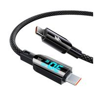 Vinmooog Cavo USB C a USB C PD 3A Cavo usb type-c ricarica rapida 30W con display a LED intrecciato in nylon Compatibile con iPhone 15 Plus Pro Galaxy S24 Plus Ultra S23 S22 Huawei Redmi(1.2M)