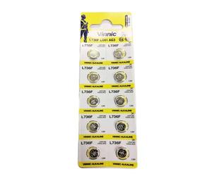Vinnic Cellula a bottone, 10 pezzi L736, AG3, G3, LR41, pezzi da 1,5 V.