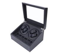 vinnyooc Carica orologi automatica 4 + 6 movimento scatola orologi 8 - 12 orologi orologio Winder Box Storage Rotazionale, motore silenzioso per orologi automatici, Nero