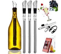 Vino Amigo Wine Cooling Stick, Vinoamigo - Wine Cooling Stick, Wine Chiller Stick in 15 Minutes, Wine Cooler, 3-In-1 Stainless Steel Wine Bottle Cooler Stick for Hours Gift for Wine Lovers (3Pcs)