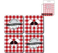 Vino De Francia Lotto 12 Set 4 Sottobicchieri Bonne Franquette, 10 x 10 cm