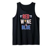 Vino Rosso & Blue Funny USA 4 luglio Giorno dell'Indipendenza Meme Canotta