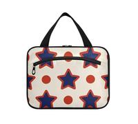 Vino Rosso Stelle Dot Beige Appeso Borse da Viaggio con gancio, Designer Moda Medicina Borse per le Donne Viaggio Palestra bolsas para maquillaje L