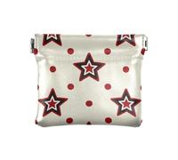 Vino Rosso Stelle Dot Beige Delle Donne In Pelle Della Moneta Della Borsa Della Moneta Del Raccoglitore Portatile Organizzatore di Gioielli per gli Uomini Donne Bolsas di, Vinaccia rosso stelle pois