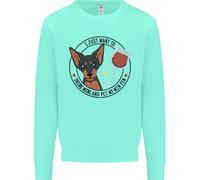 Vino With My Min Spilla Miniatura Pinscher Cane Bambini Felpa Maglione