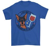 Vino With My Min Spilla Miniatura Pinscher Cane T-Shirt 100% Cotone