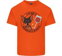 Vino With My Min Spilla Miniatura Pinscher Cane T-Shirt Ragazzi Ragazze