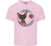 Vino With My Min Spilla Miniatura Pinscher Cane T-Shirt Ragazzi Ragazze