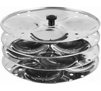 Vinod Idli Stand in acciaio inox per 16 idlis, 4 livelli/piani, ideale per piroscafo e pentola istantanea, adatto per idli, torte di riso, pancake e uova con adesivo Kajal