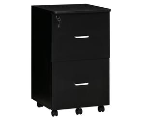 Vinsetto Armadietto da Ufficio e Studio 2 Cassetti 5 Ruote Piano d'Appoggio