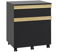 Vinsetto Caisson da ufficio con ruote con 2 cassetti scorrevoli porta documenti 48 x 40 x 59,5 cm nero Aosom Italy