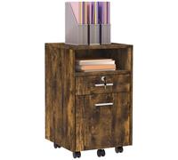 Vinsetto Cassettiera da Ufficio con 2 Cassetti e Ripiano Aperto Nero