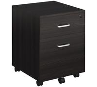 Vinsetto Schedario da Ufficio Cassettiera Per Scrivania in Legno, 2 Cassetti, Serratura con 2 Chiavi, Nero, 40x45x55.6cm