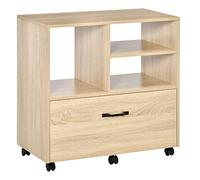 Vinsetto Mobile Multiuso per Ufficio in Legno 5 Ruote 77x40x73cm Legno
