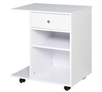 Vinsetto Mobile Supporto per Stampante in Legno con 4 Ruote Bianco