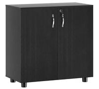Vinsetto Mobile Ufficio Portadocumenti Multiuso con Serratura, 2 Ante e Mensola Interna, 80x40x80 cm, Nero Aosom Italy