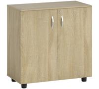 Vinsetto Mobile Ufficio Portadocumenti Multiuso con Serratura, 2 Ante e Mensola Interna, 80x40x80 cm, Rovere Aosom Italy