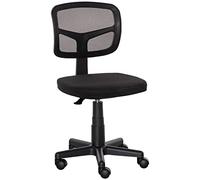 Vinsetto Piccola sedia da ufficio senza braccioli, sedia da scrivania ergonomica girevole in rete con schienale curvo e ruote, regolabile in altezza, per la casa Vanity Computer Dressing Table Studio